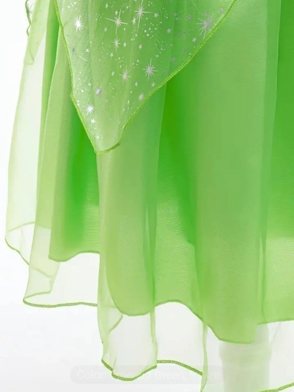 Sparkling Green Fairy Costume Dress for Kids